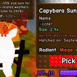 Radiant + Mega Capybara Sun God — item image